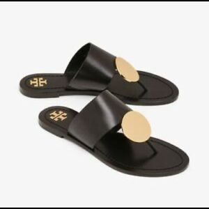 TORY BURCH PATOS  Disc Leather Sandal Slip On